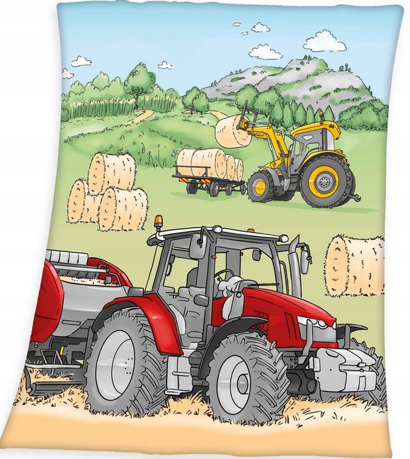 

Kocyk Koc Pled Polarowy Wieś Farma Traktor