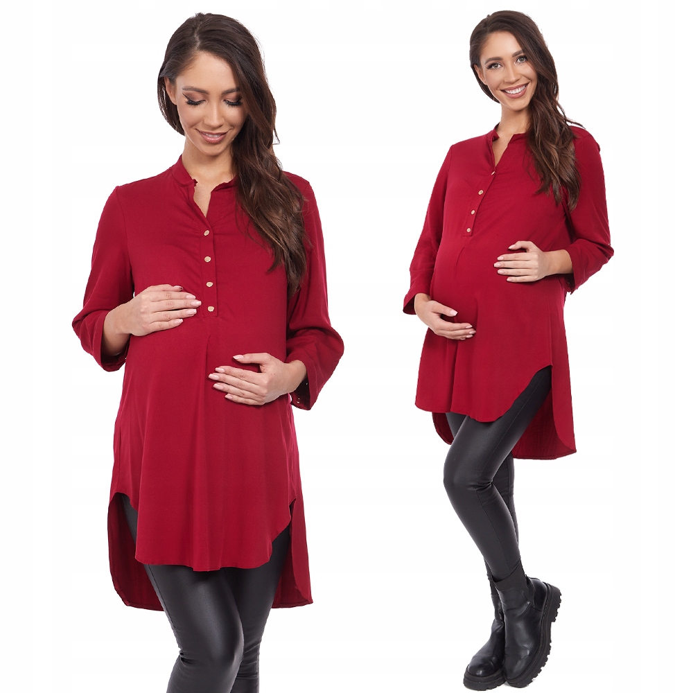 

Ciążowa Długa Asymetryczna Tunika bordo*** R - 38