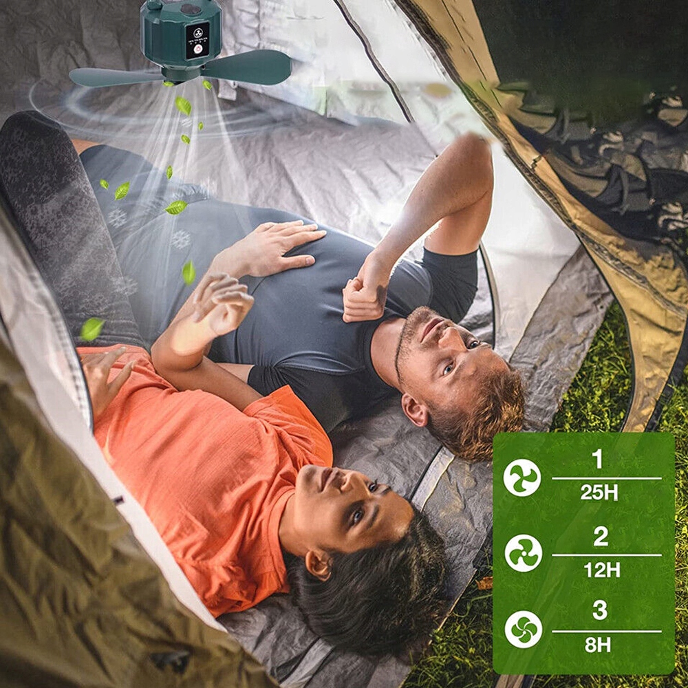 WENTYLATOR NAMIOTOWY Z LAMPAMI LED 3PRĘDKOŚCI WENTYLATOR KEMPINGOWY USB Kod producenta SP35193519