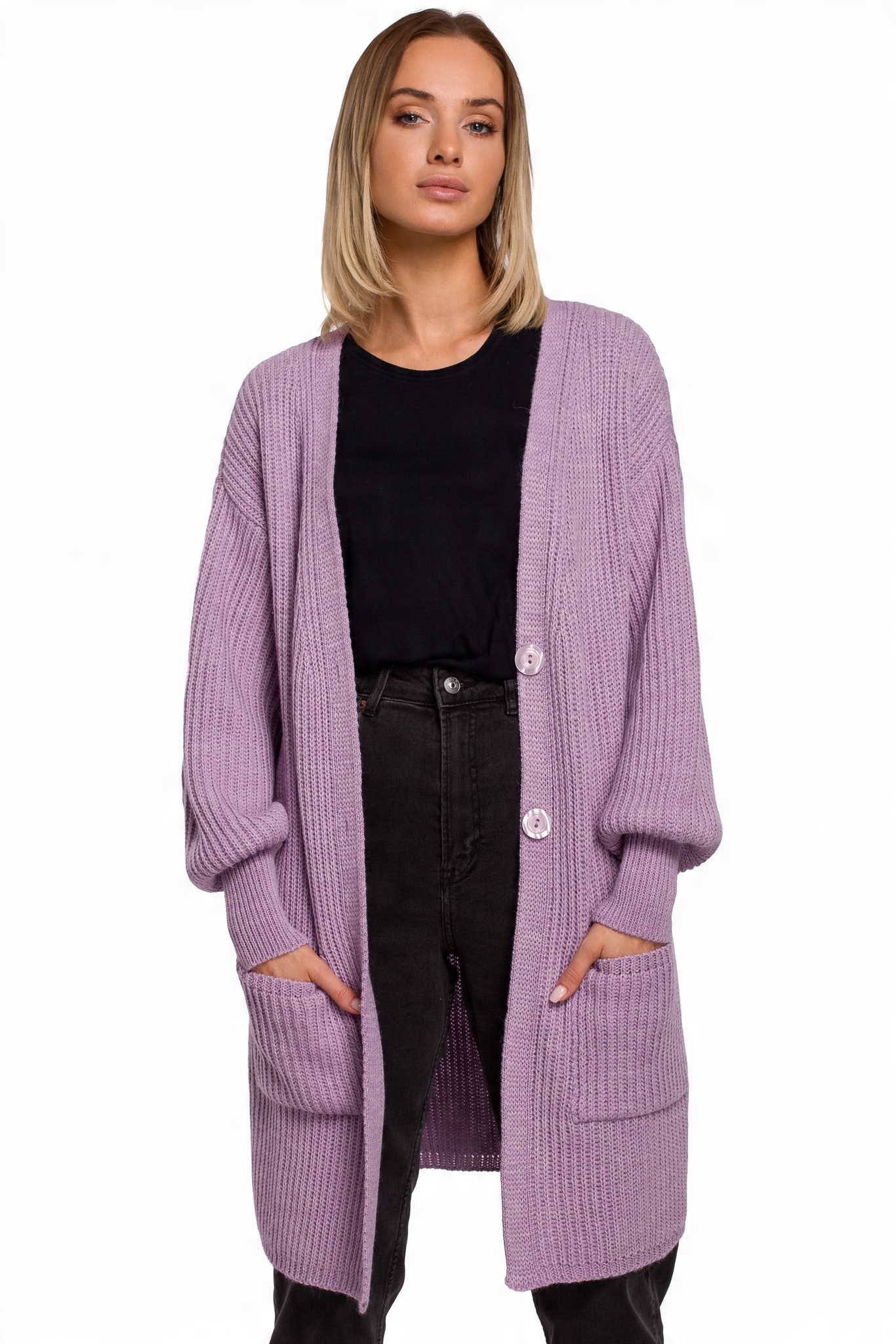 

Rozpinany Kardigan Bufiaste Rękawy L/XL