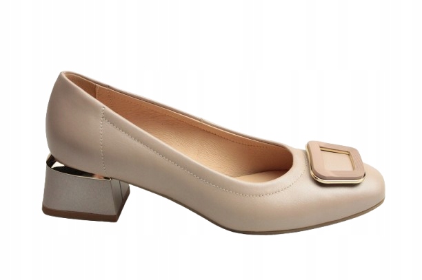 Boty Arka 1081 (2471+1315) Béžová Spona Klocek Elegantní vel.39