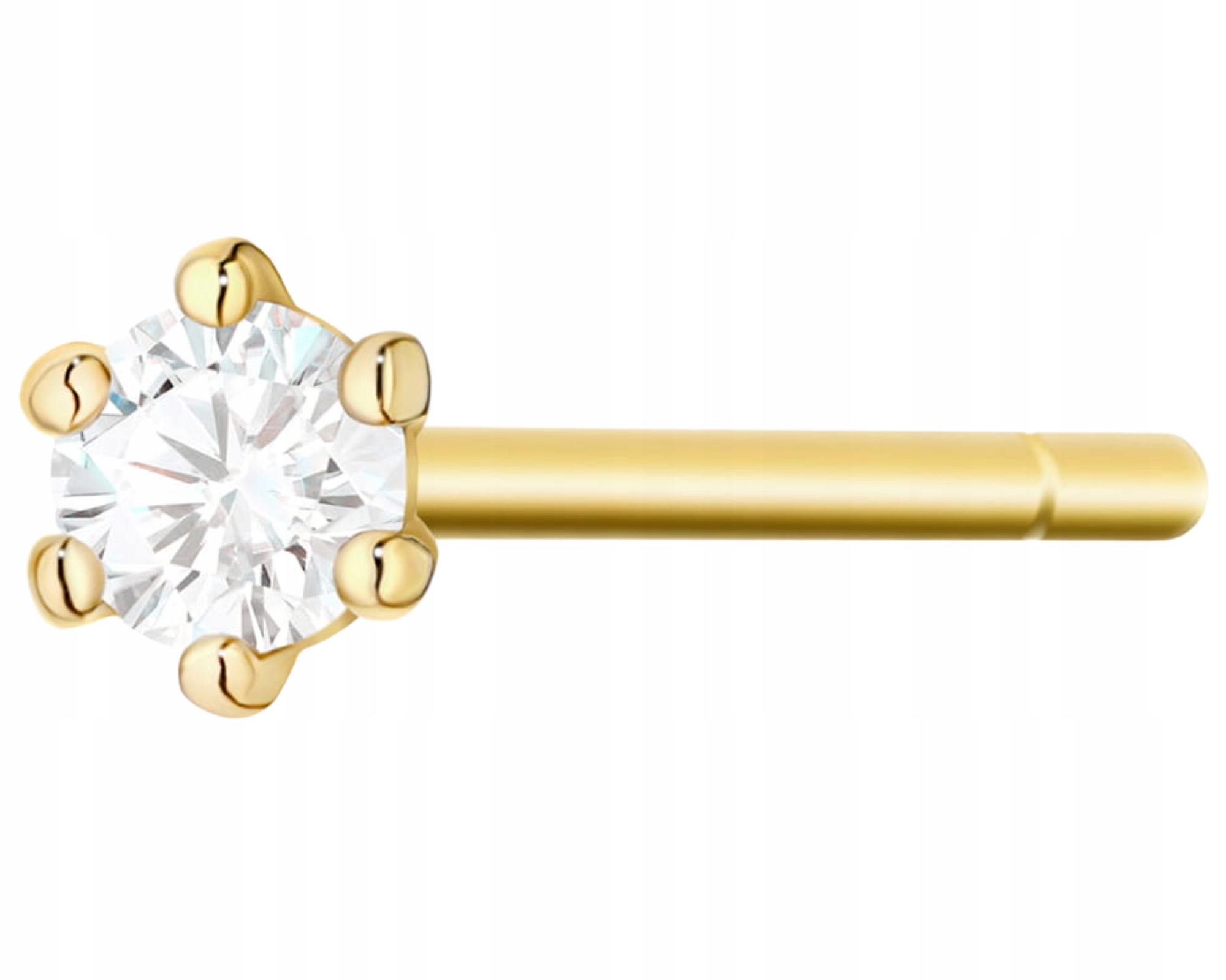 Zlatý Náušník 1 Ks S Diamantem Briliantem Helix Tyčinka Šroub Zlato 585