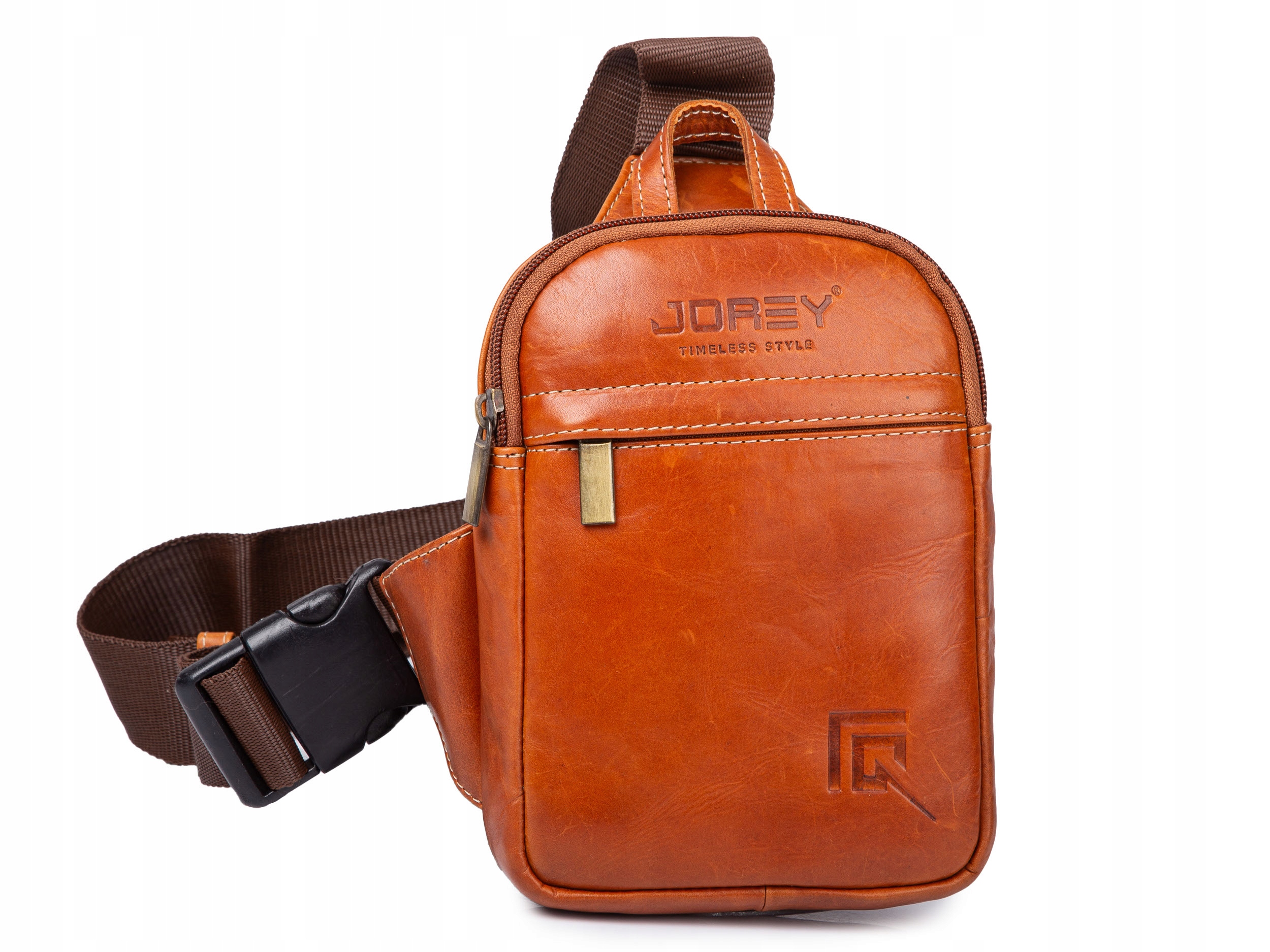 Kožená pánská taška přes rameno crossbody malá pohodlná koňaková taška