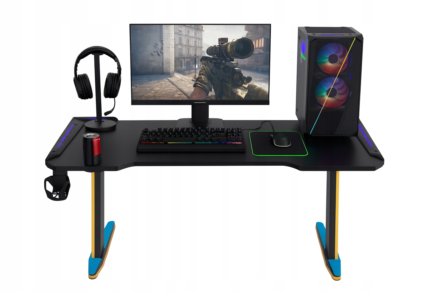 Herní stůl pro hráče s Rgb Led podsvícením 120x60