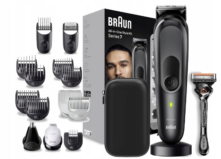 Maszynka Trymer Golarka Braun 7 MGK7491 Etui Zestaw Do Stylizacji 17 W 1