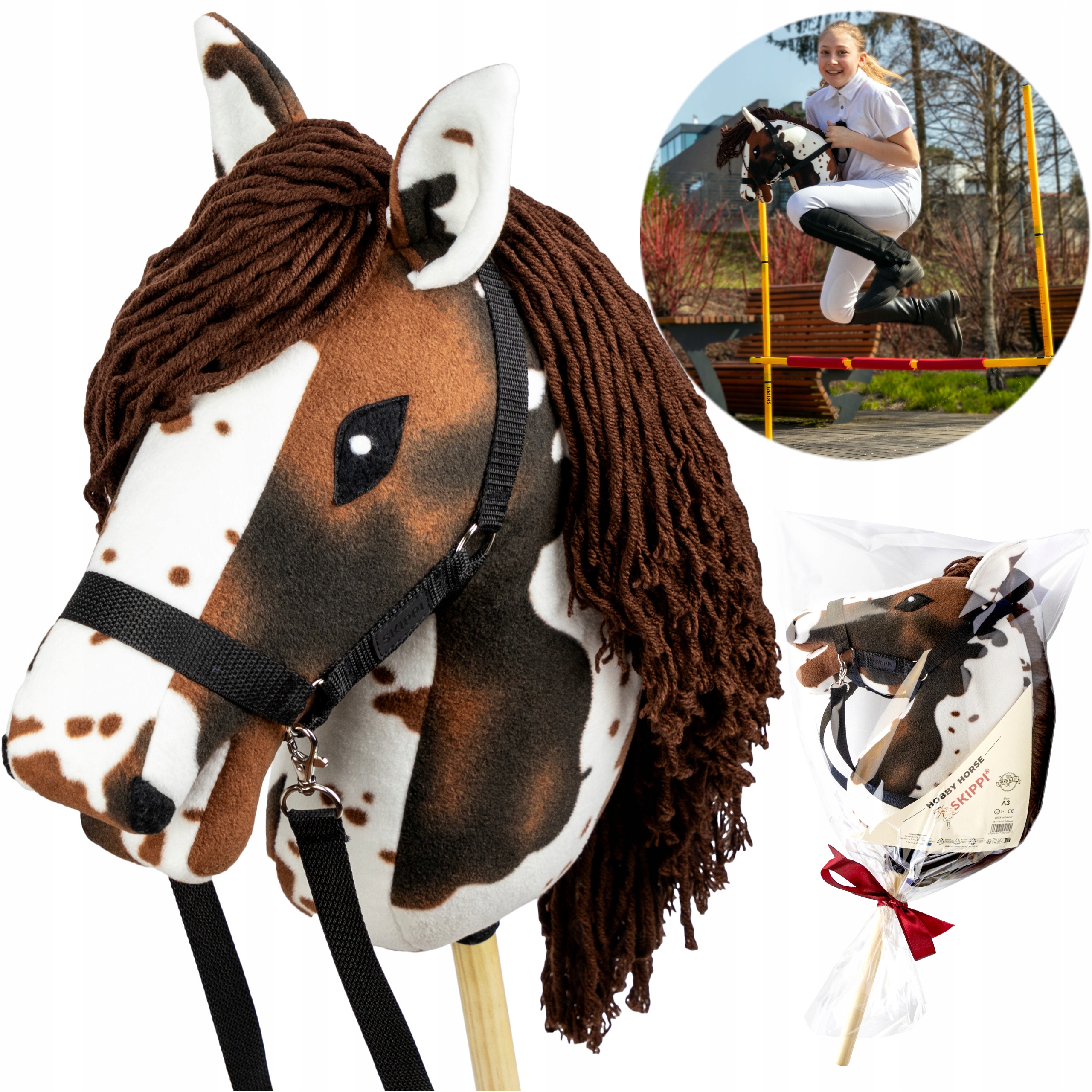 HOBBY HORSE A3 KOŃ NA KIJU ZABAWKA KONIK NA PATYKU PREZENT NA DZIEŃ DZIECKA