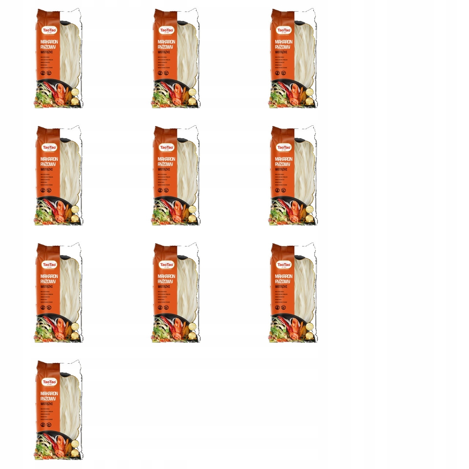 10x 200g Taotao makaron ryżowy wstążki Karton