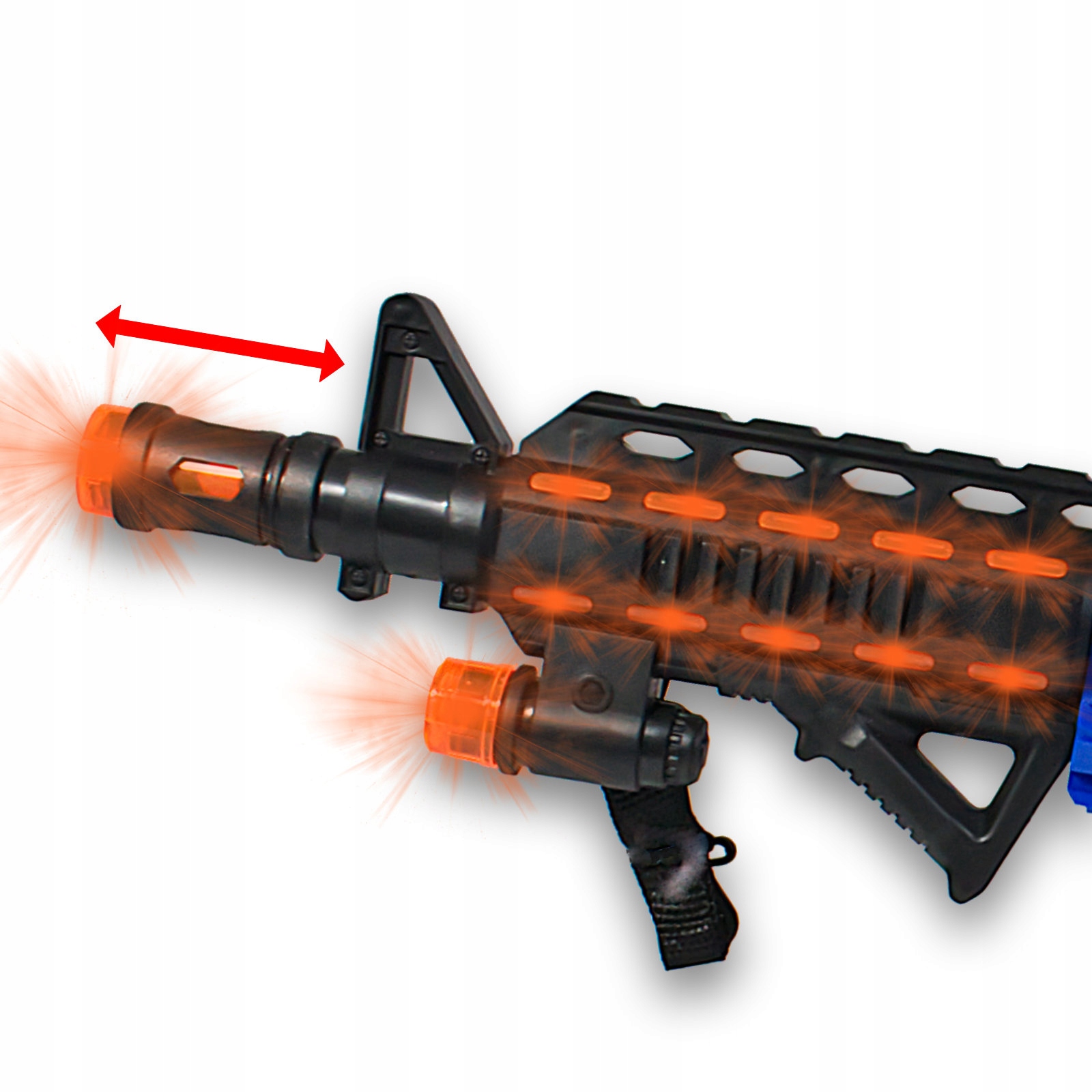 PISTOLET KARABIN DUŻY NA BATERIE ŚWIATŁO DŹWIĘK 54CM KOLOROWY Bohater brak