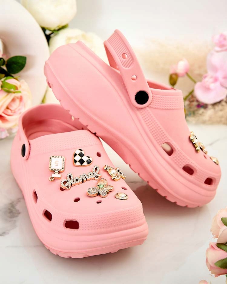 RÓŻOWE AŻUROWE KLAPKI DAMSKIE PERKA 36/37 Płeć kobieta