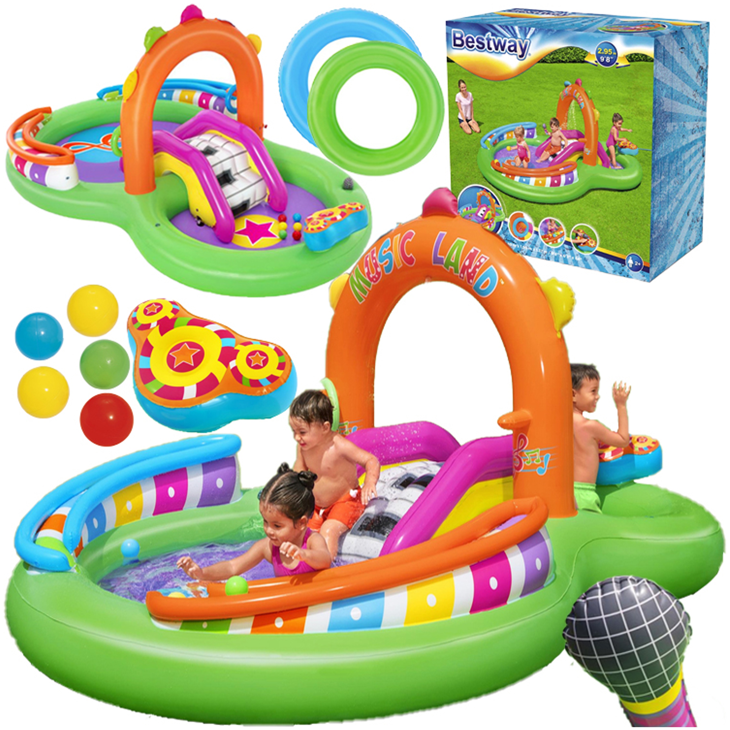 Vodné Detské Ihrisko Nafukovací Bazén Fontána Šmýkačka Hračky