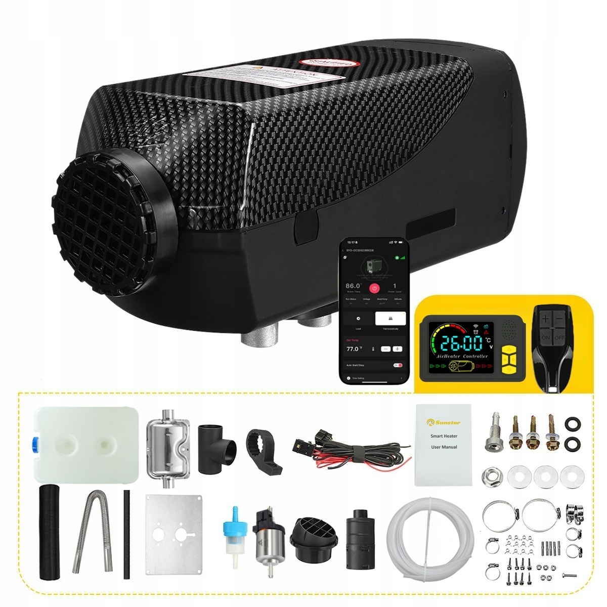 Ogrzewanie postojowe Sunster 2 kW diesel 12/24V z Bluetooth