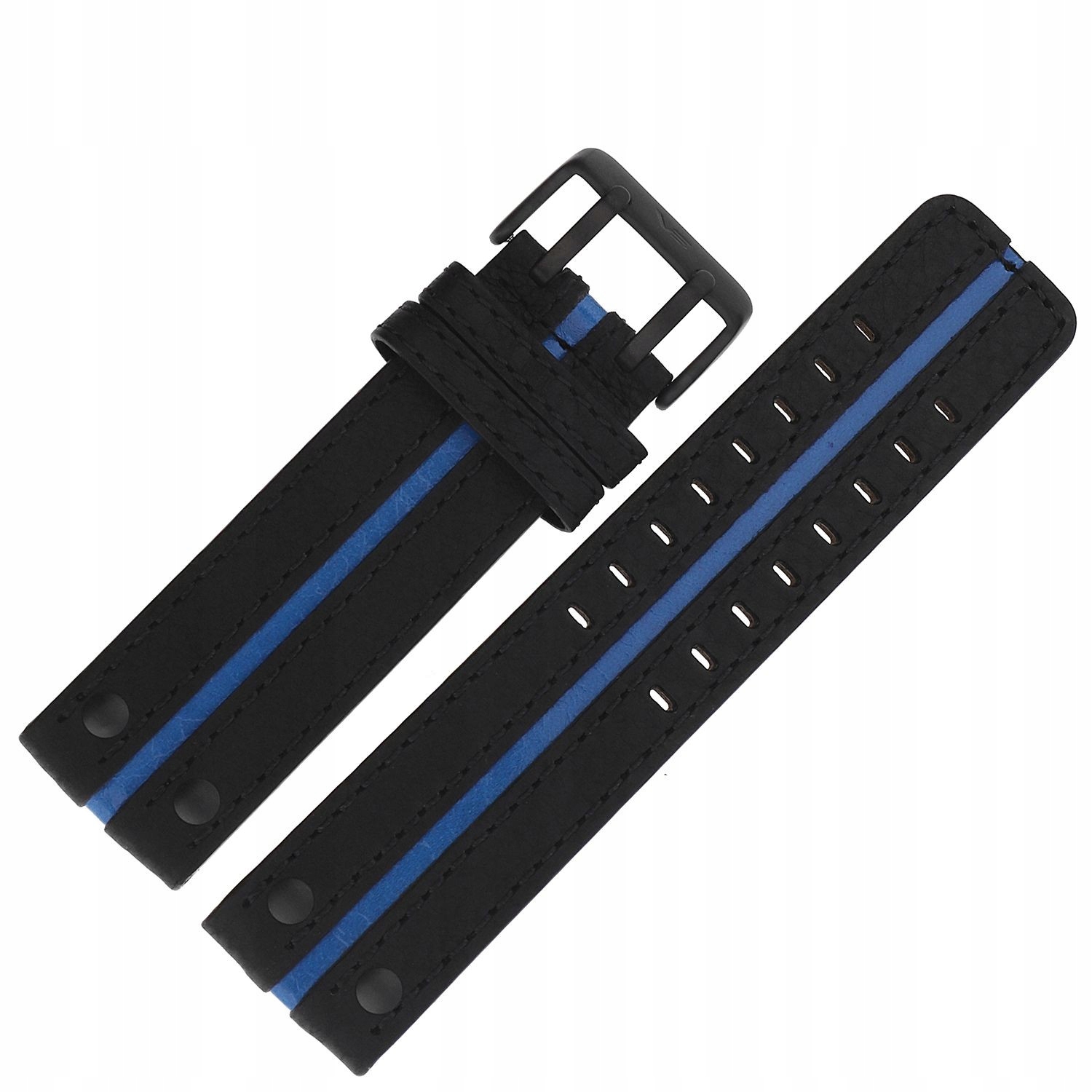 Pásek Expedition kůže (4198) černý s modrou, průměr černý