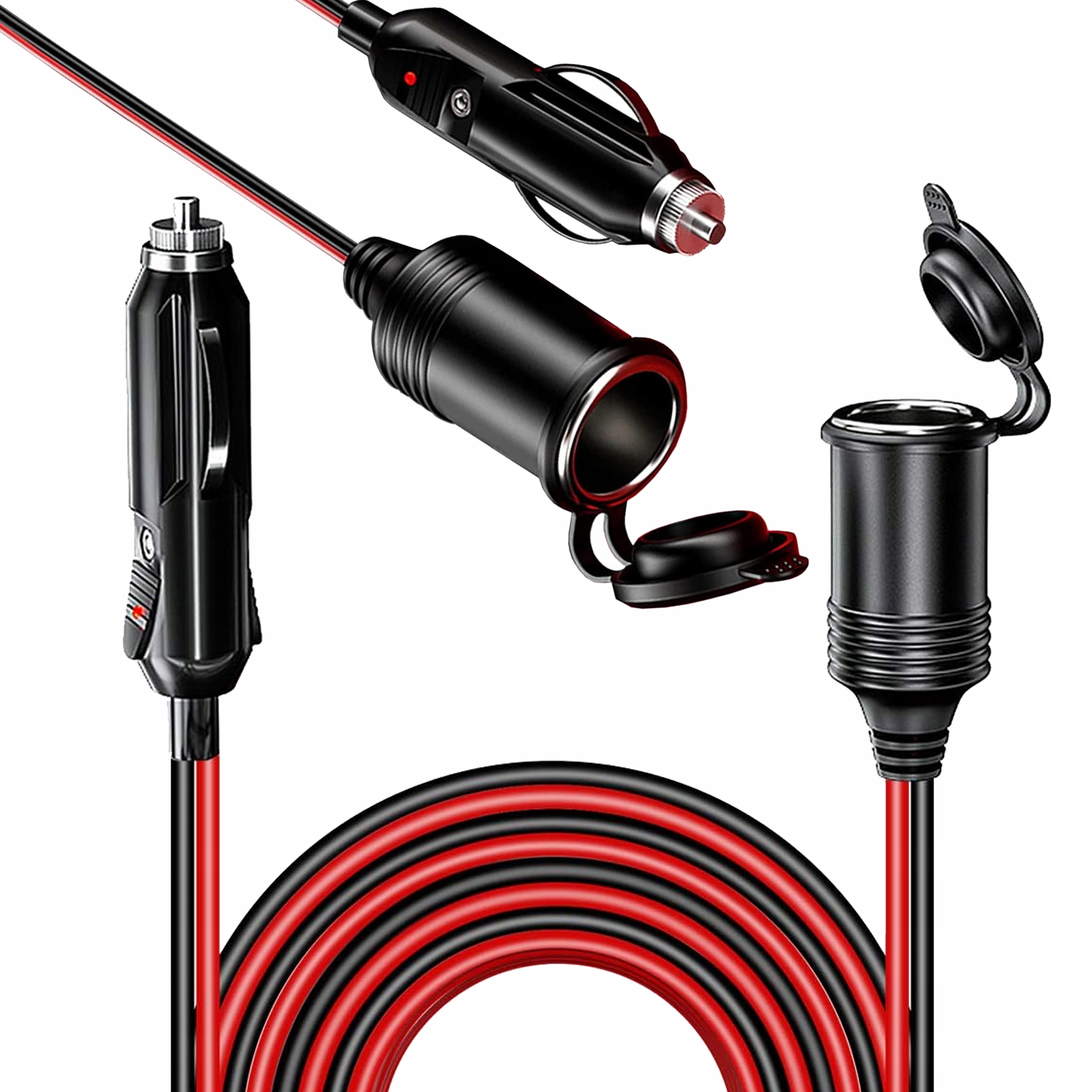 Kabel zasilający 12V z gniazda zapalniczki samochodowej - Sklep BTO -  Akumulatorki, Baterie, Ładowarki