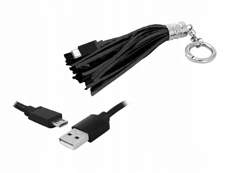 

Kabel Usb microUSB Brelok Czarny Ładowania Przewód