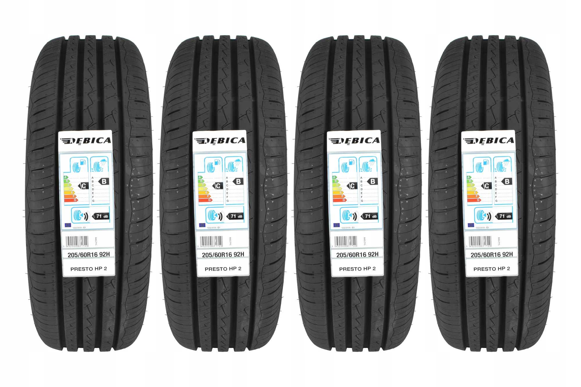 

4 Opony letnie 205/60R16 Dębica Presto Hp 2