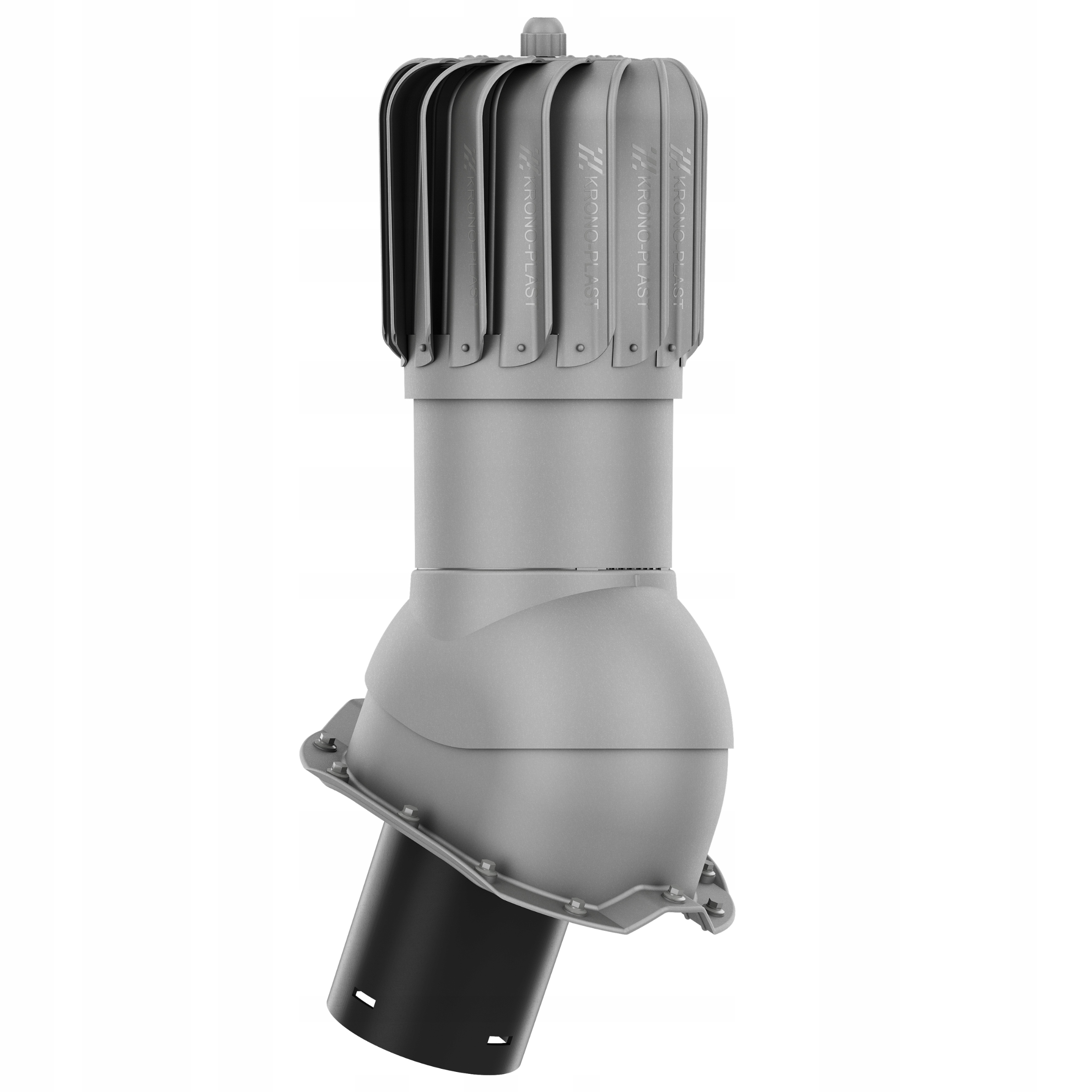 Rotační Větrací komín , prodloužený, průměr 125, Lichobední, T18, Grafit , Metalický, 9007