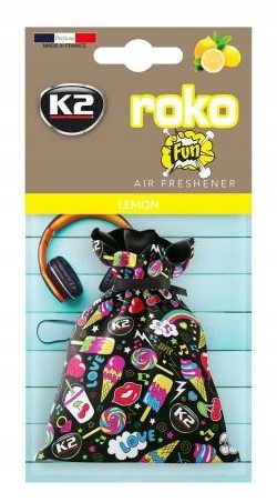 K2 ROKO ZAPACH SAMOCHODOWY WORECZEK LEMON 25G