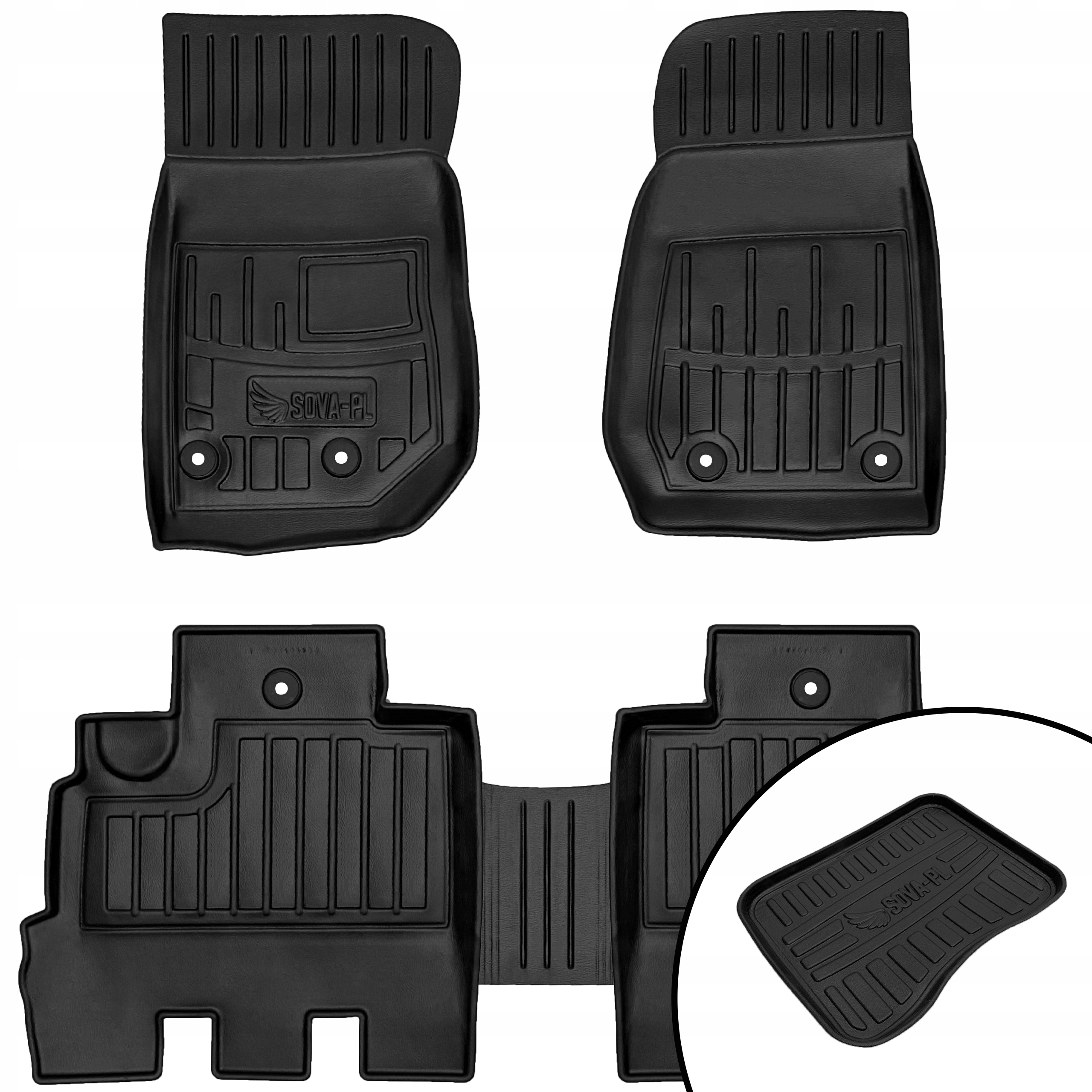 Dywaniki gumowe Jeep Wrangler 3 Jk (2007-2018) 5-drzwi=> +mata na buty