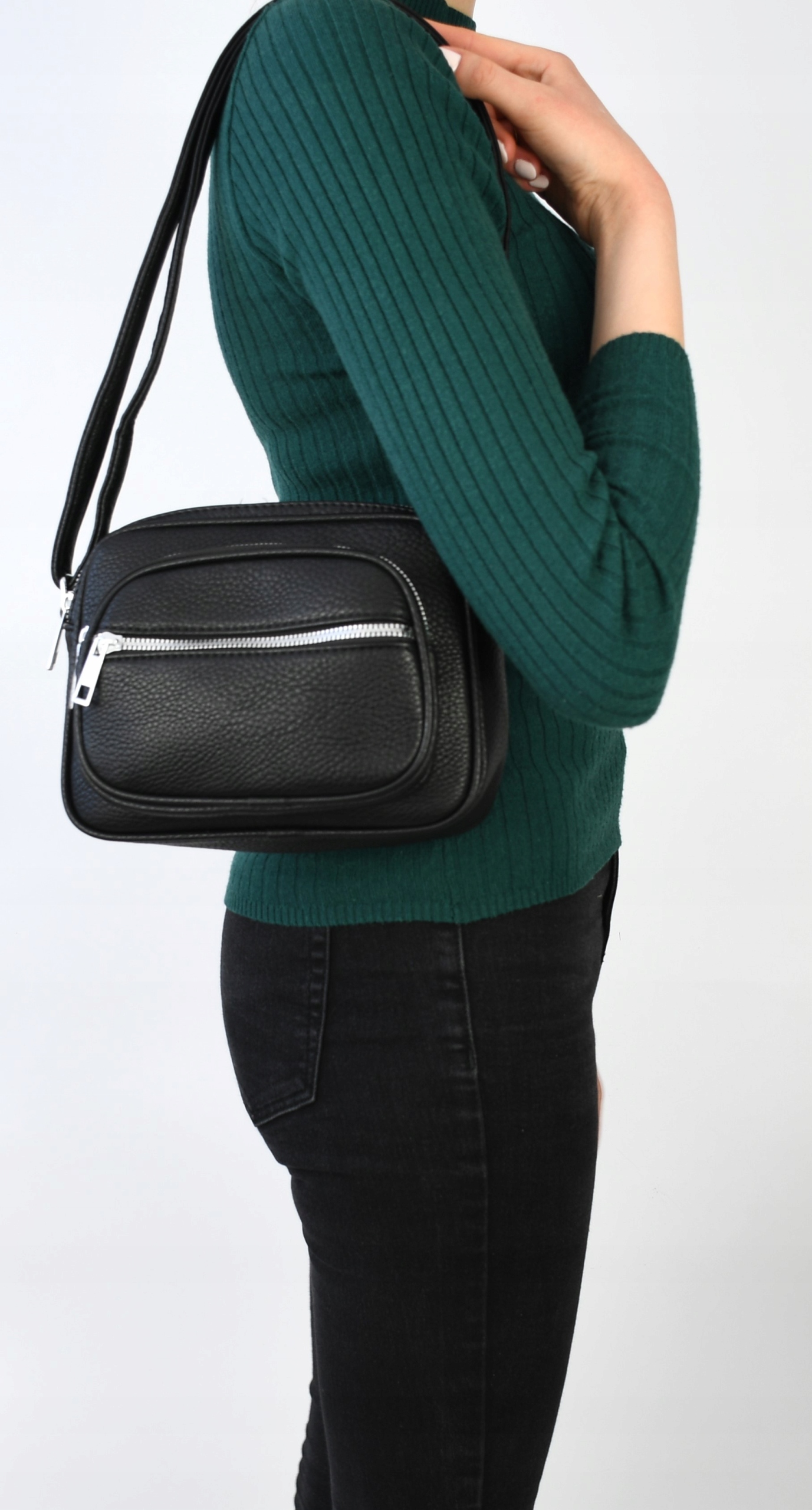 TOREBKA LISTONOSZKA damska 2 komory listonoszki Wysokość 15 cm