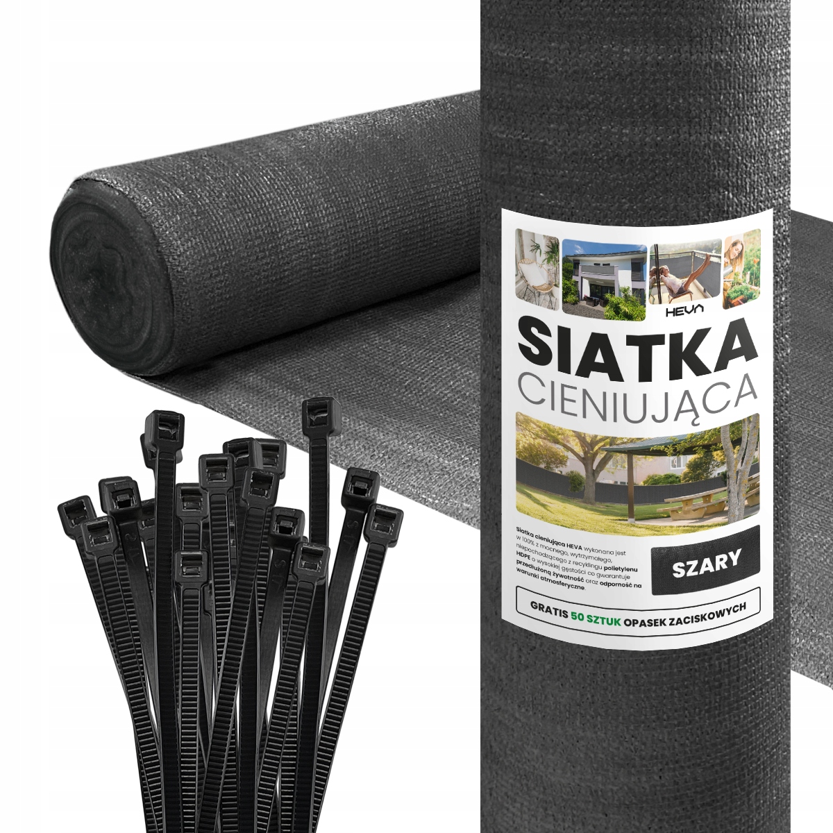 

Siatka cieniująca 90% maskująca ogrodzenie 1,5x50m