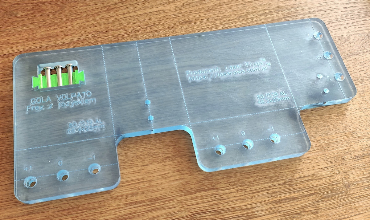 Šablona pro frézování pro lišty Gola/Gola-e/Volpato