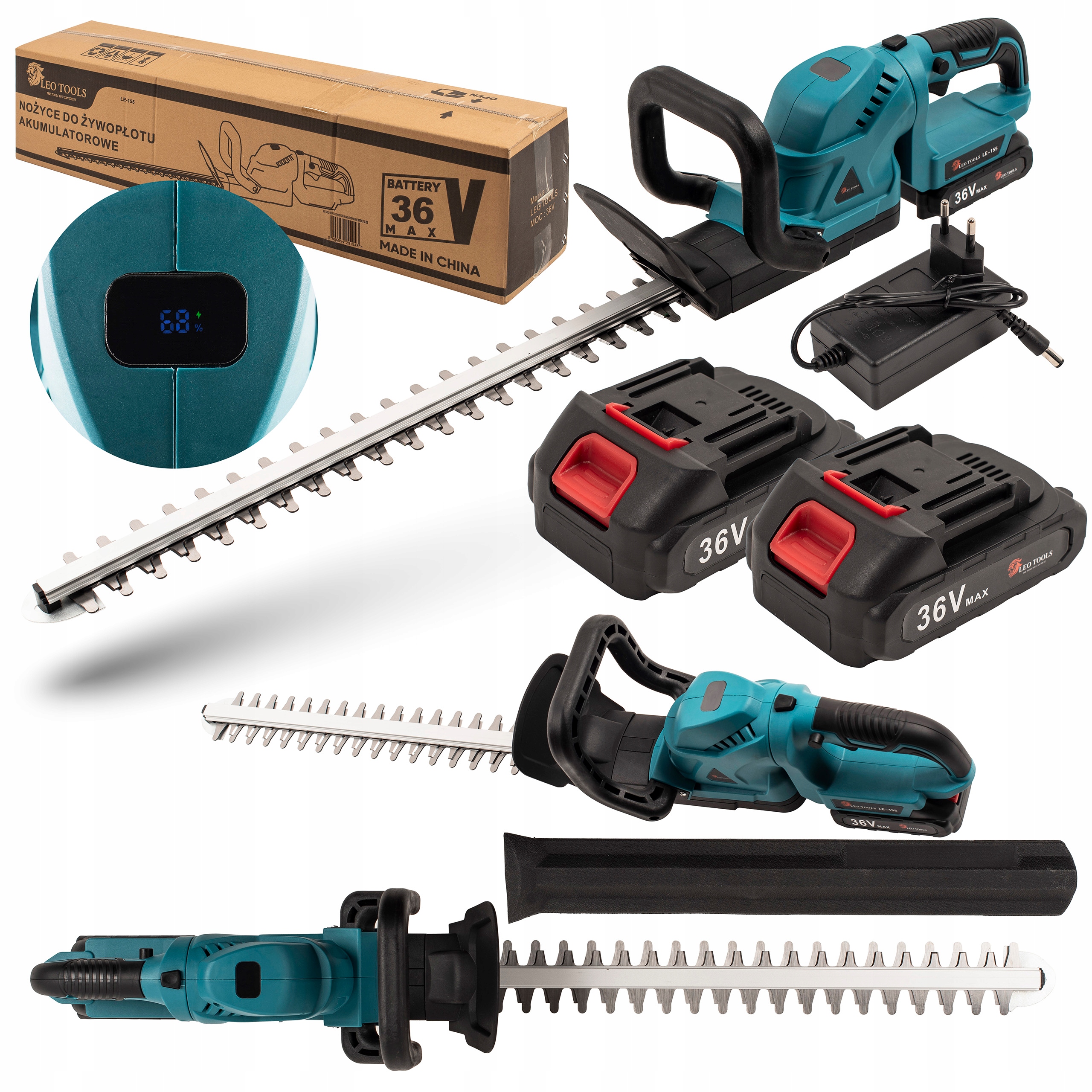 Nożyce Do Cięcia Żywopłotu Nożyce Akumulatorowe 51CM 2X Aku 36V 2Ah Mocne