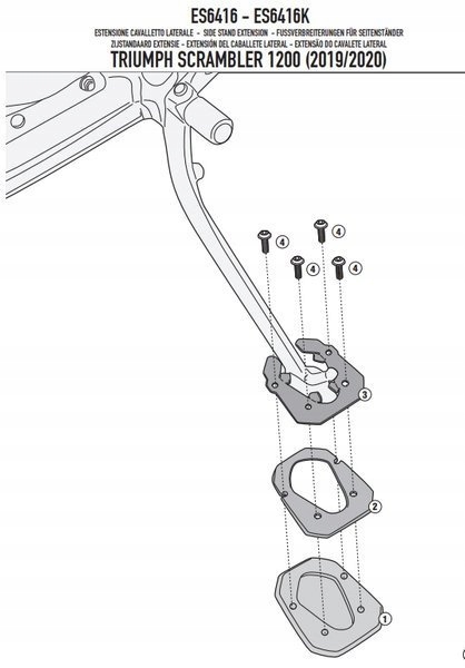 GIVI ES6416 РАСШИРЕНИЕ КОЛОНТИТУЛА TRIUMPH SCRAM. 1200