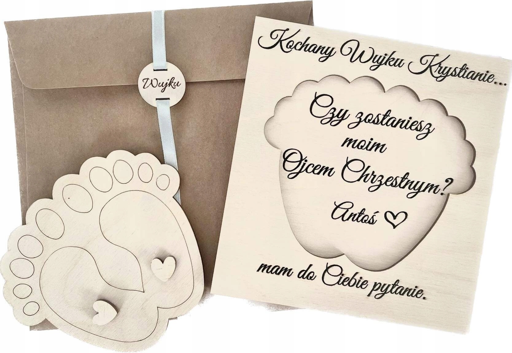 Prośba o bycie Chrzestnym ze stópkami zaproszenie