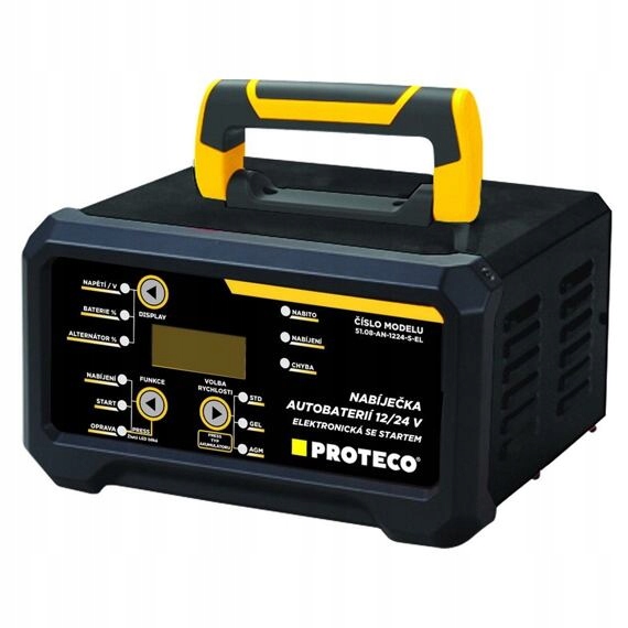 Proteco nabíjačka autobatérií 12/24V so štartom, elektronická 51.08-AN-1224