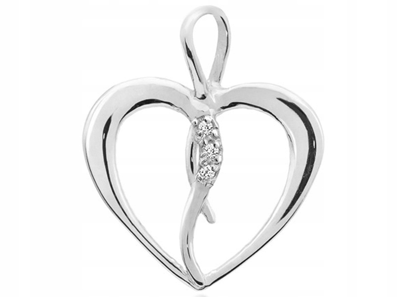 Zlatý přívěsek 585 s diamanty a srdcem, módní design, dárek na řetízek 14k