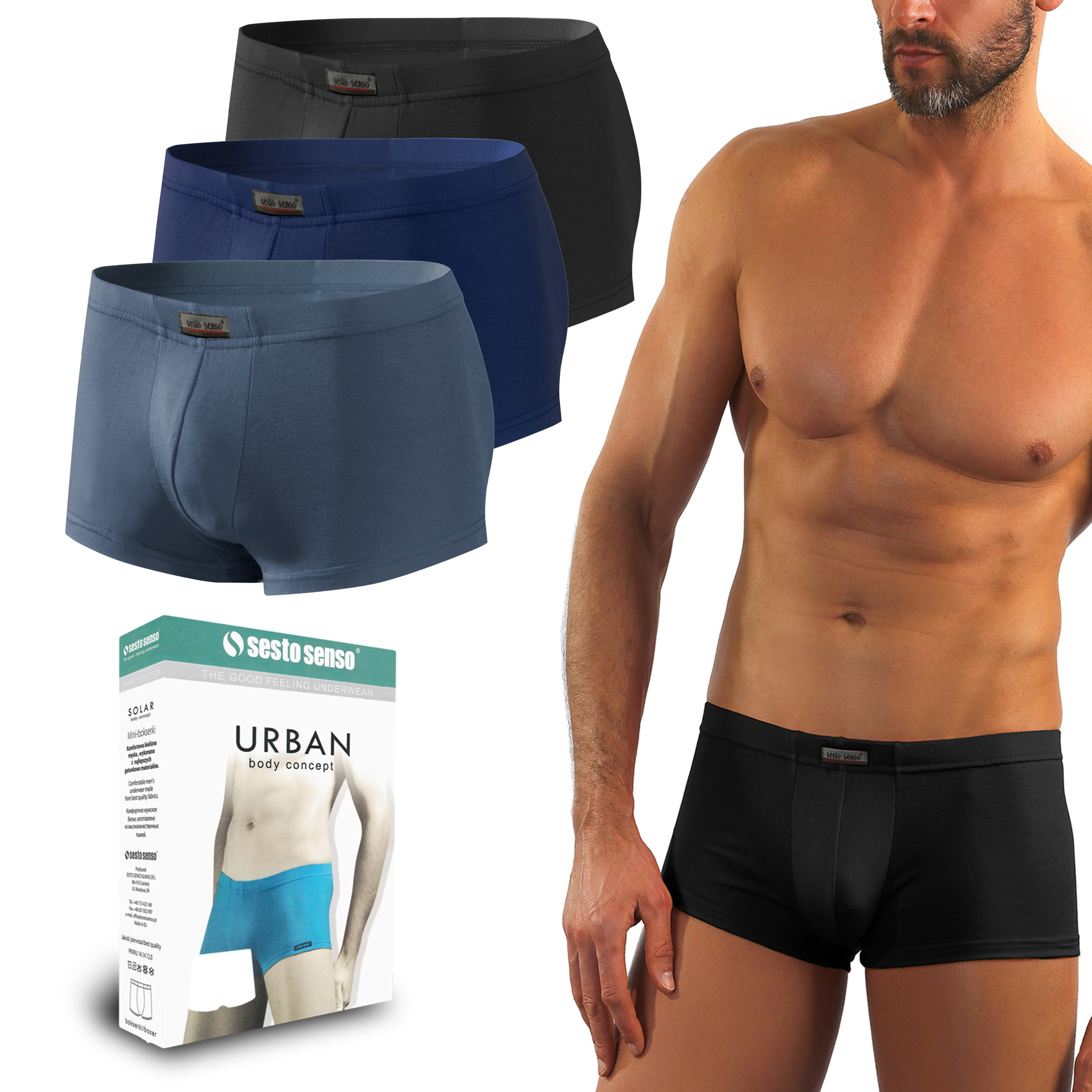 

Krótkie mini bokserki Sesto Senso Urban 3-Pak XL