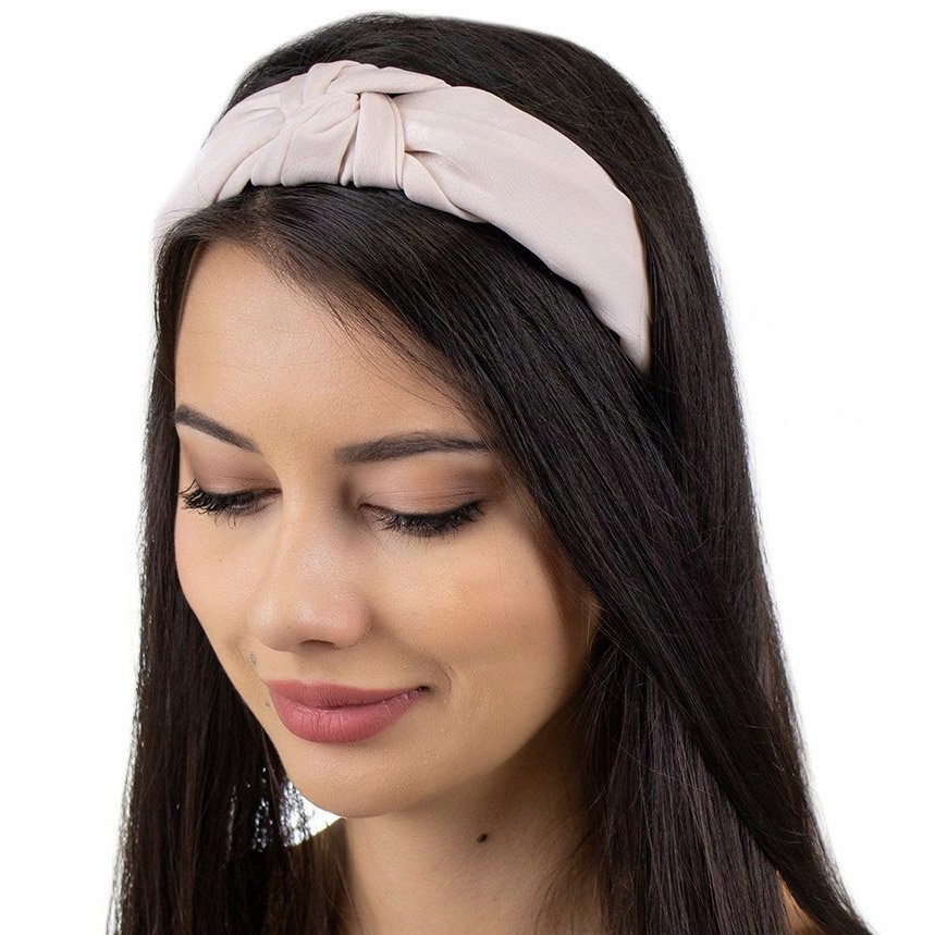 

Opaska Do Włosów turban Pudrowa węzeł Satynowa