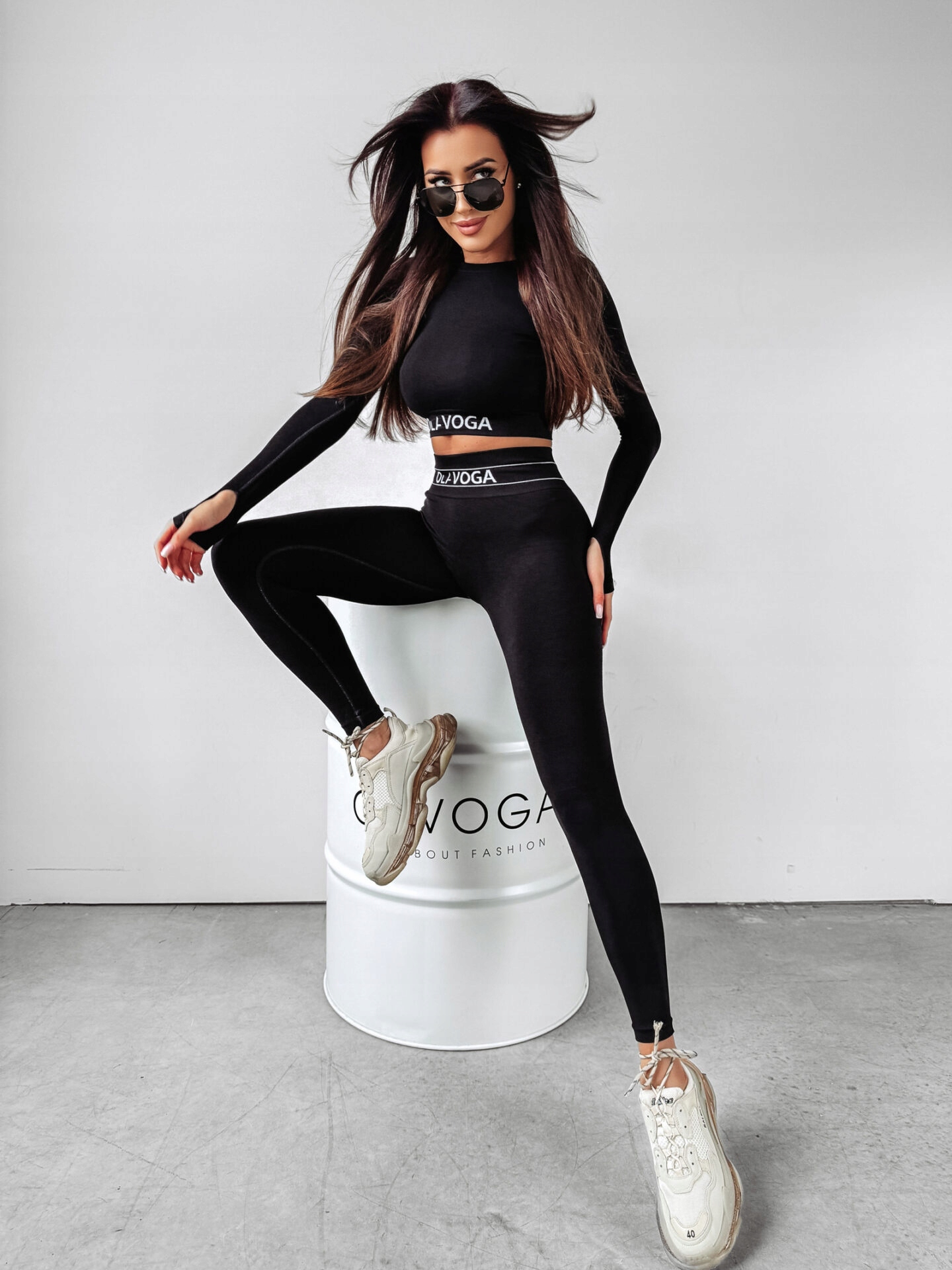 Komplet damski fitness Olavoga Meg czarny rozmiar M