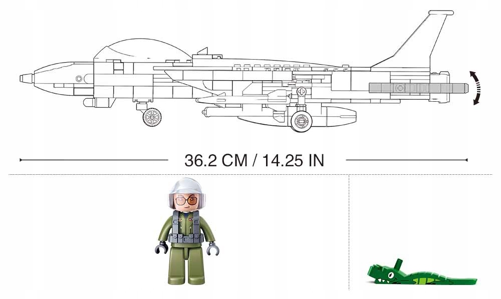 KLOCKI SLUBAN samolot F-14 Tomcat 404 elementy ruchome skrzydła Kod producenta M-38-B0755