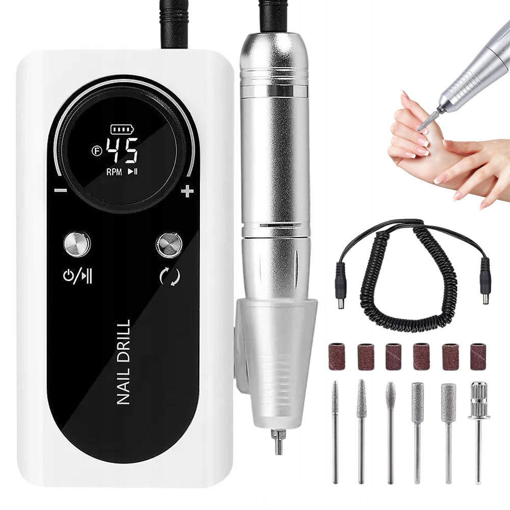 Bruska Na Nehty Manikúra Pedikúra Profesionální Sada Fréz 45000RPM