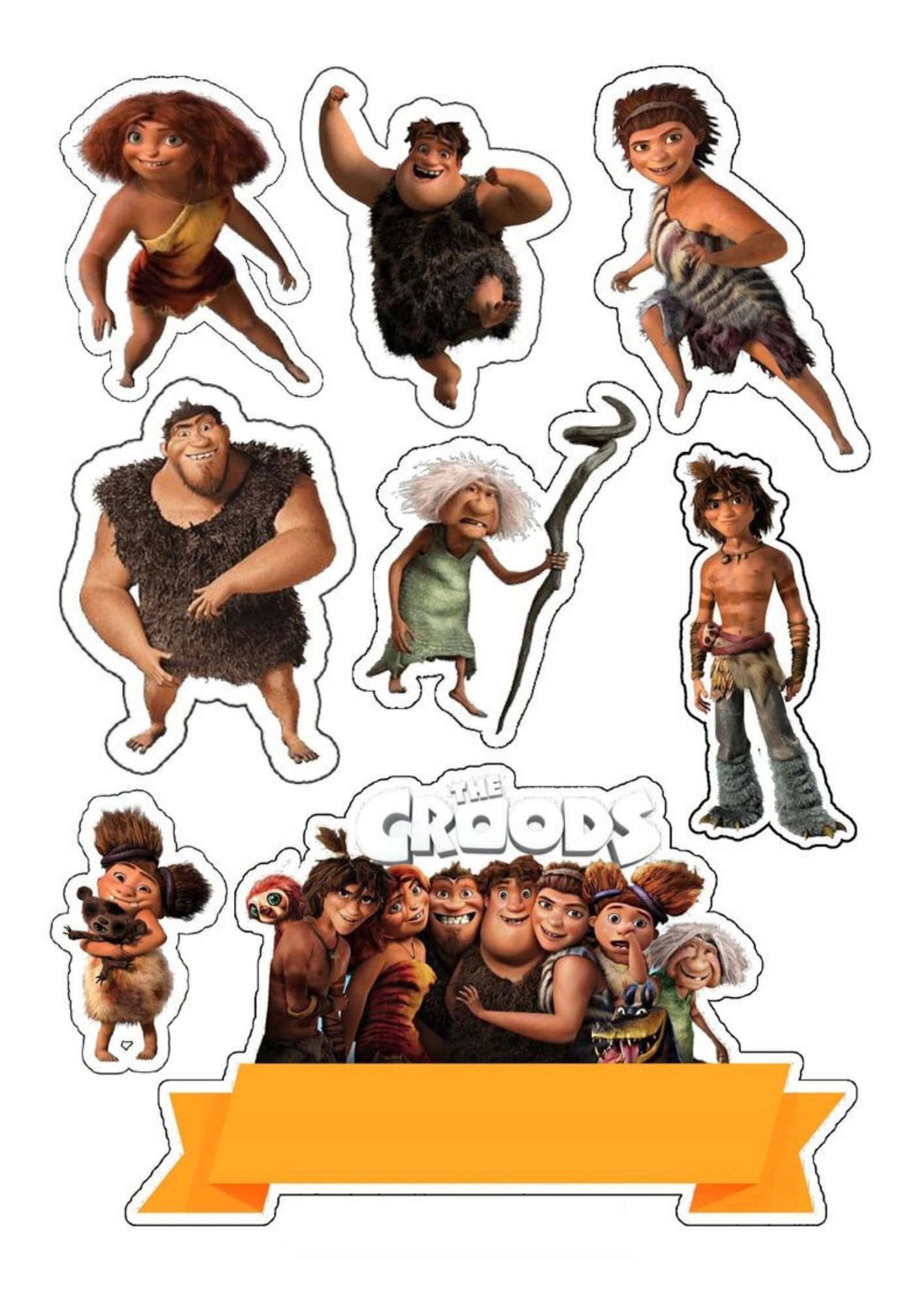 Wydruk na masie cukrowej The Croods Krudowie Imię