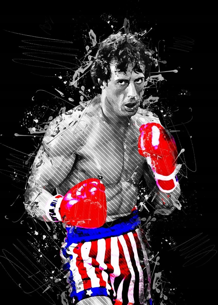 Plakat Rocky Balboa Sylvester Stallone Obraz 90x60 Tematyka inna tematyka