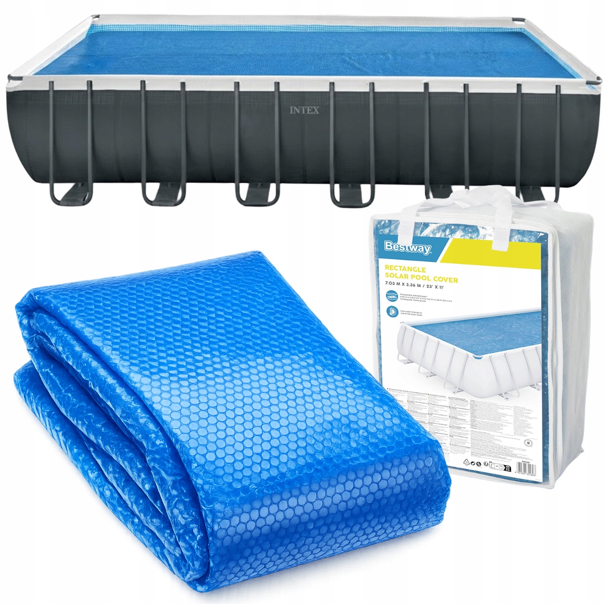 Ohrievač Vody Plávajúci Solárny Kryt Na Bazén 732x366 CM Intex 58228