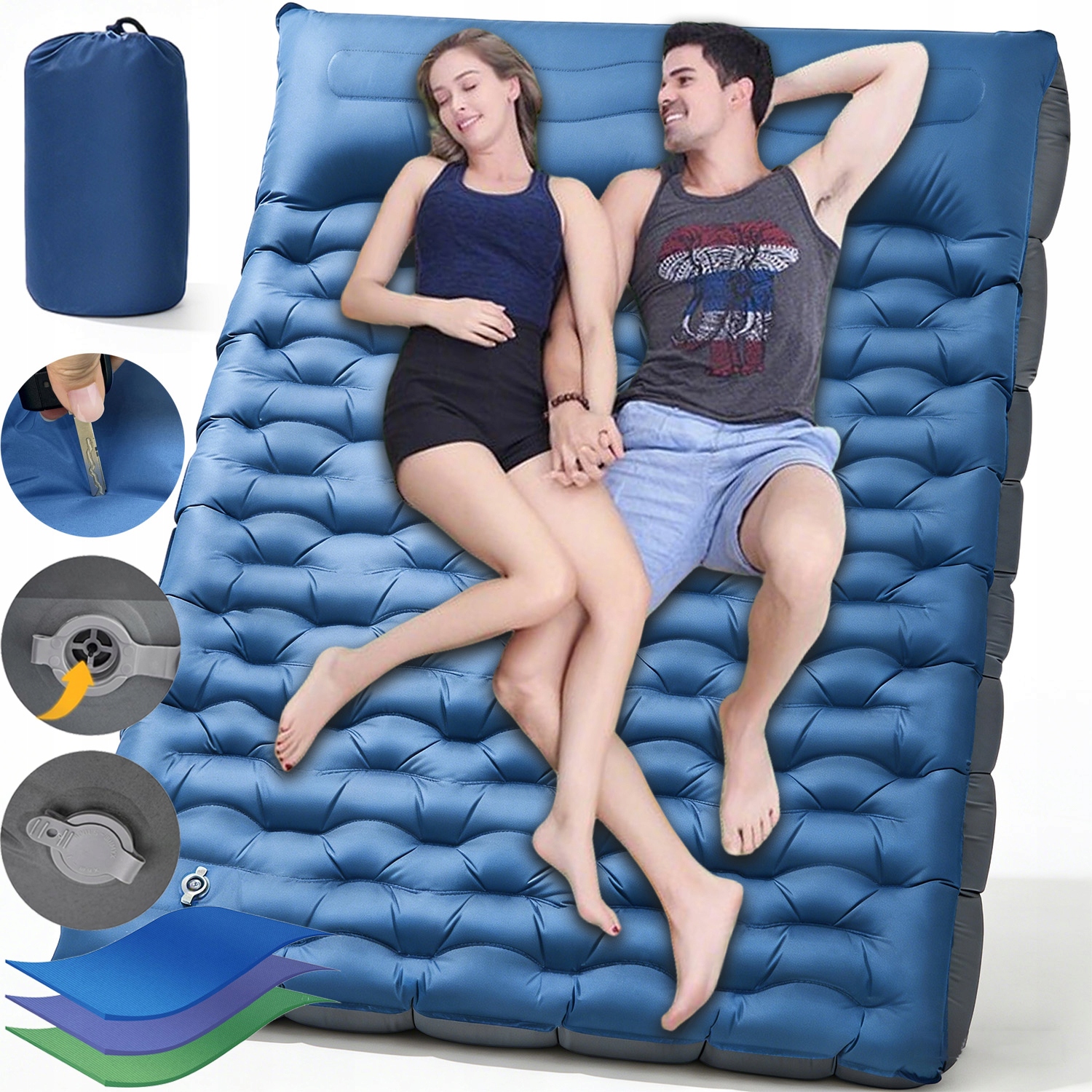 Dvojitá Matrace Treková Nafukovací Podložka Odolná Proti Otěru