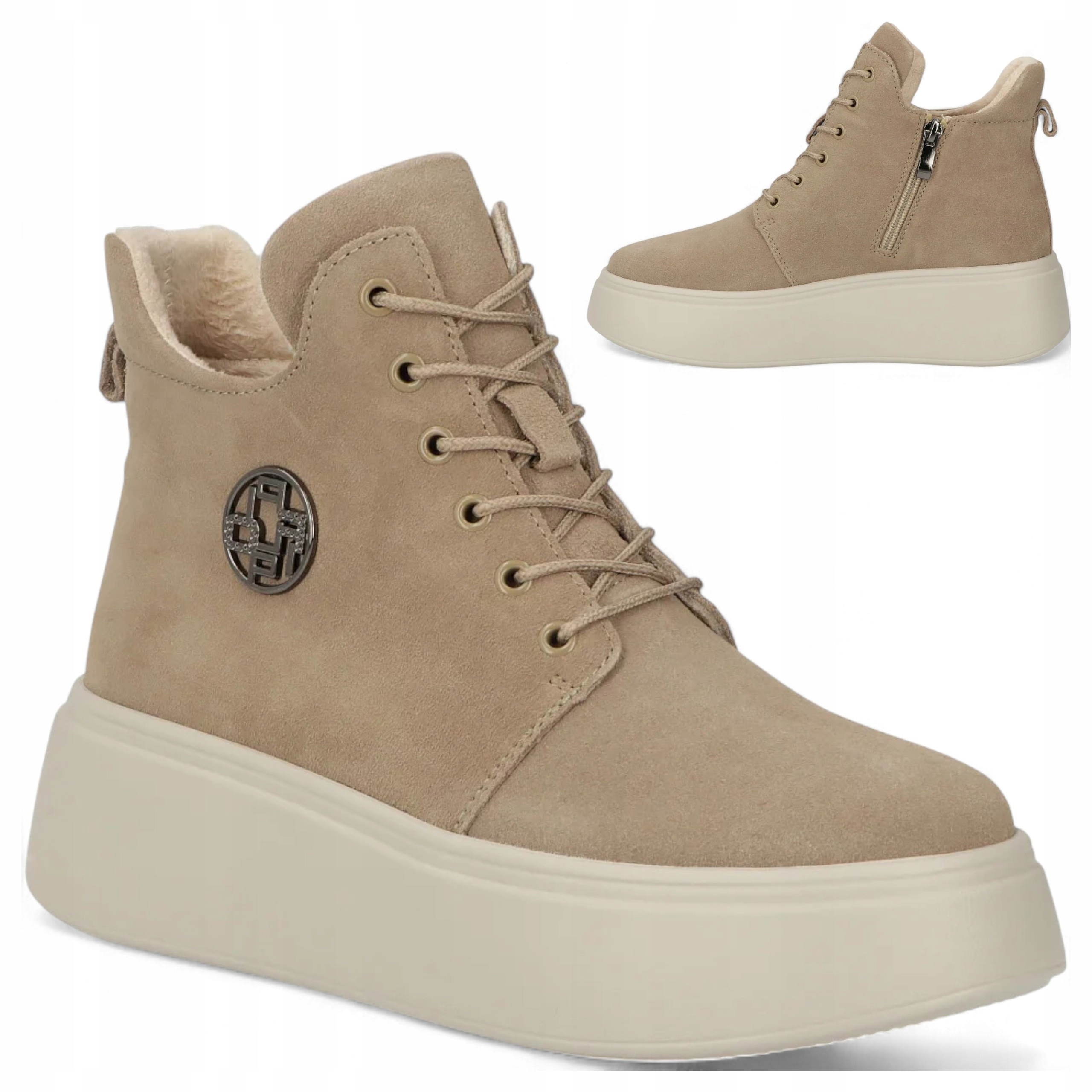 Dámské Kotníkové Boty Kožené 40 Filippo Podzimní semišové nad kotník Módní teplé