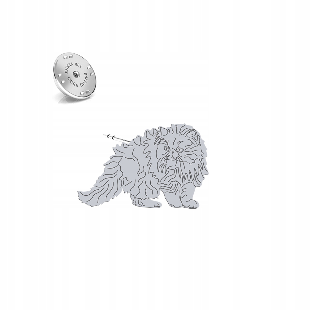 Odznak Stříbrná Perská kočka 925 Šperky Dárek Žena Brož Dedikace