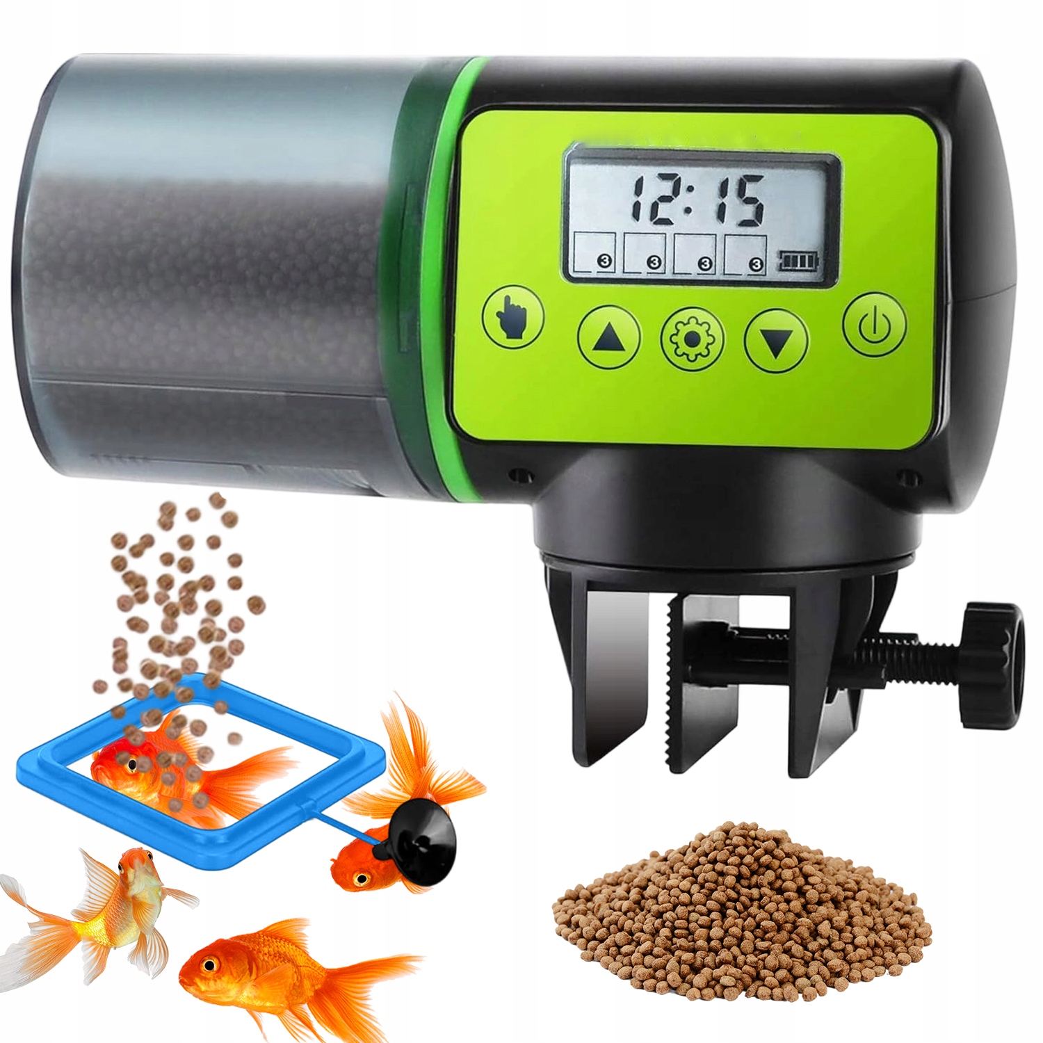 Levně Krmítko Na Ryby 200 ML Automatický Napájený Dávkovač Potravy Krmící kruh