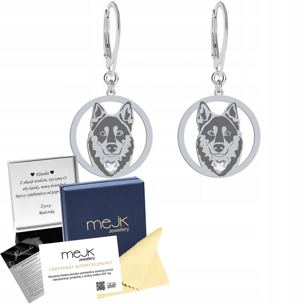 Stříbrné Náušnice z Lapinporokoira 925 Žena Dárek Šperky Gravírování