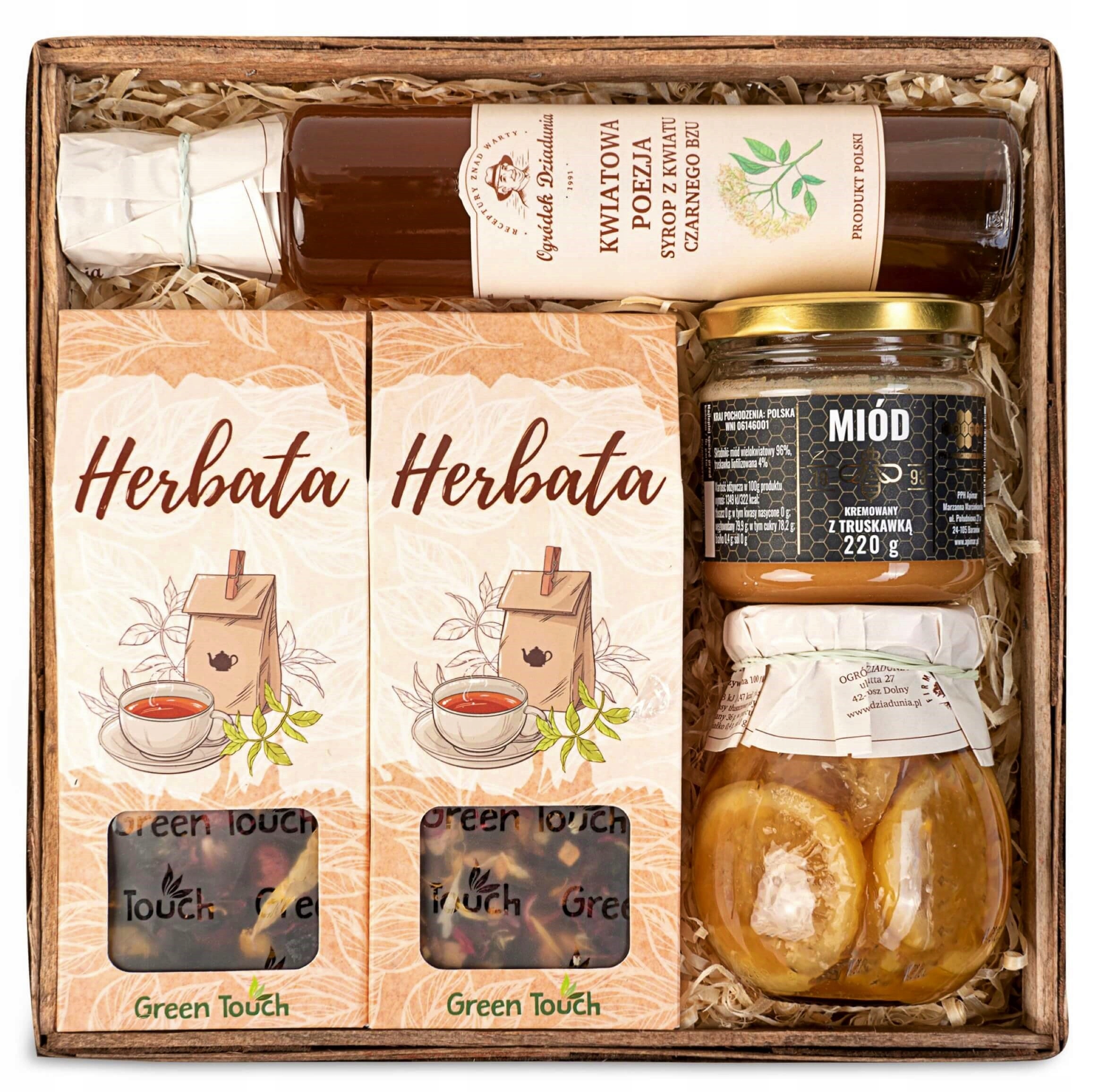 Dárkový koš a sada na dárek ovocných čajů