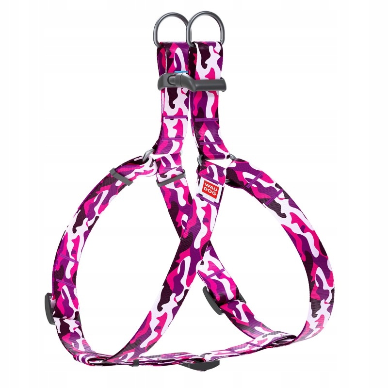 Levně Waudog postroj easy walk pro psa Pink Camo M 50-80cm