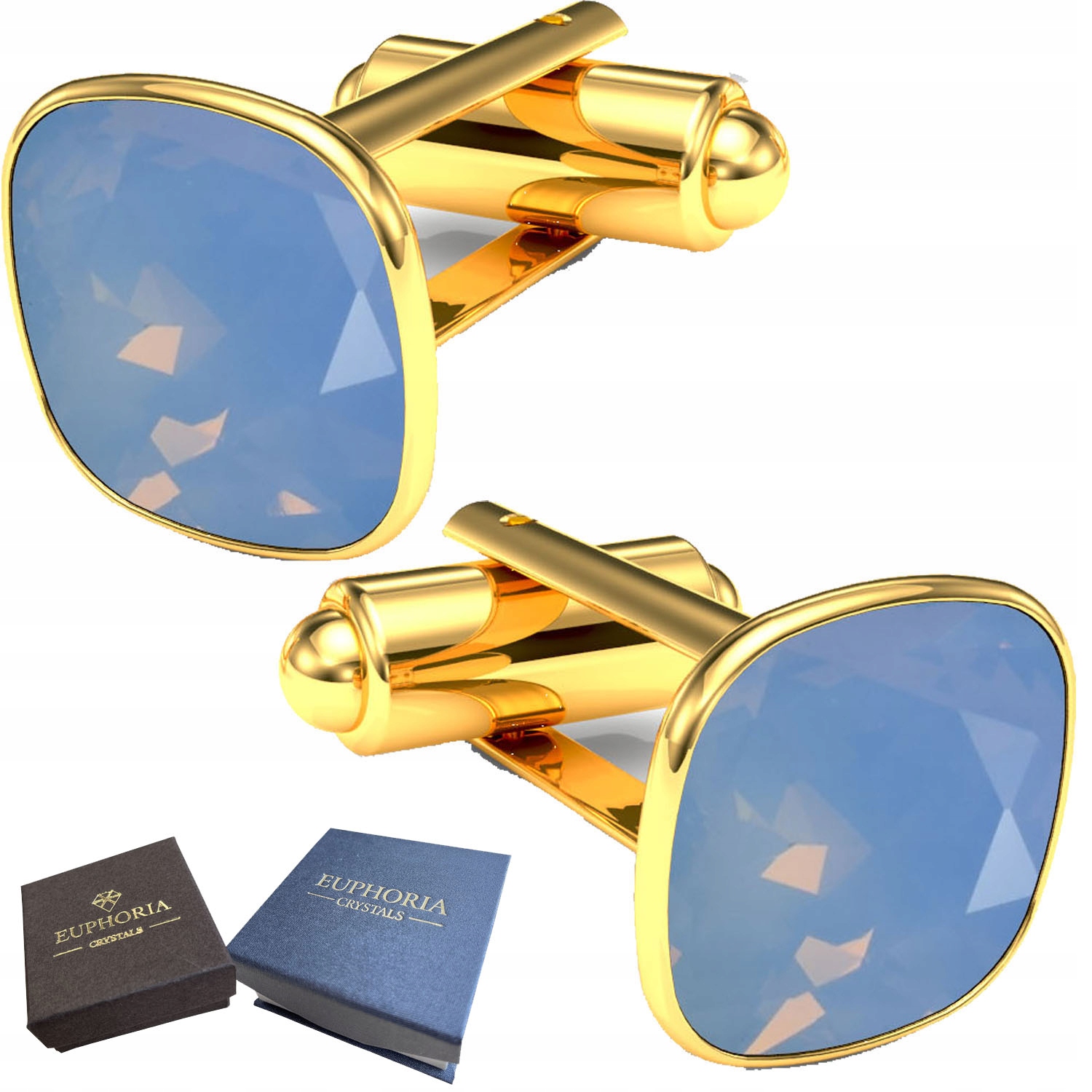 Manžetové knoflíčky pozlacené Křišťál Stříbro 925 jako Dárek pro chlapce