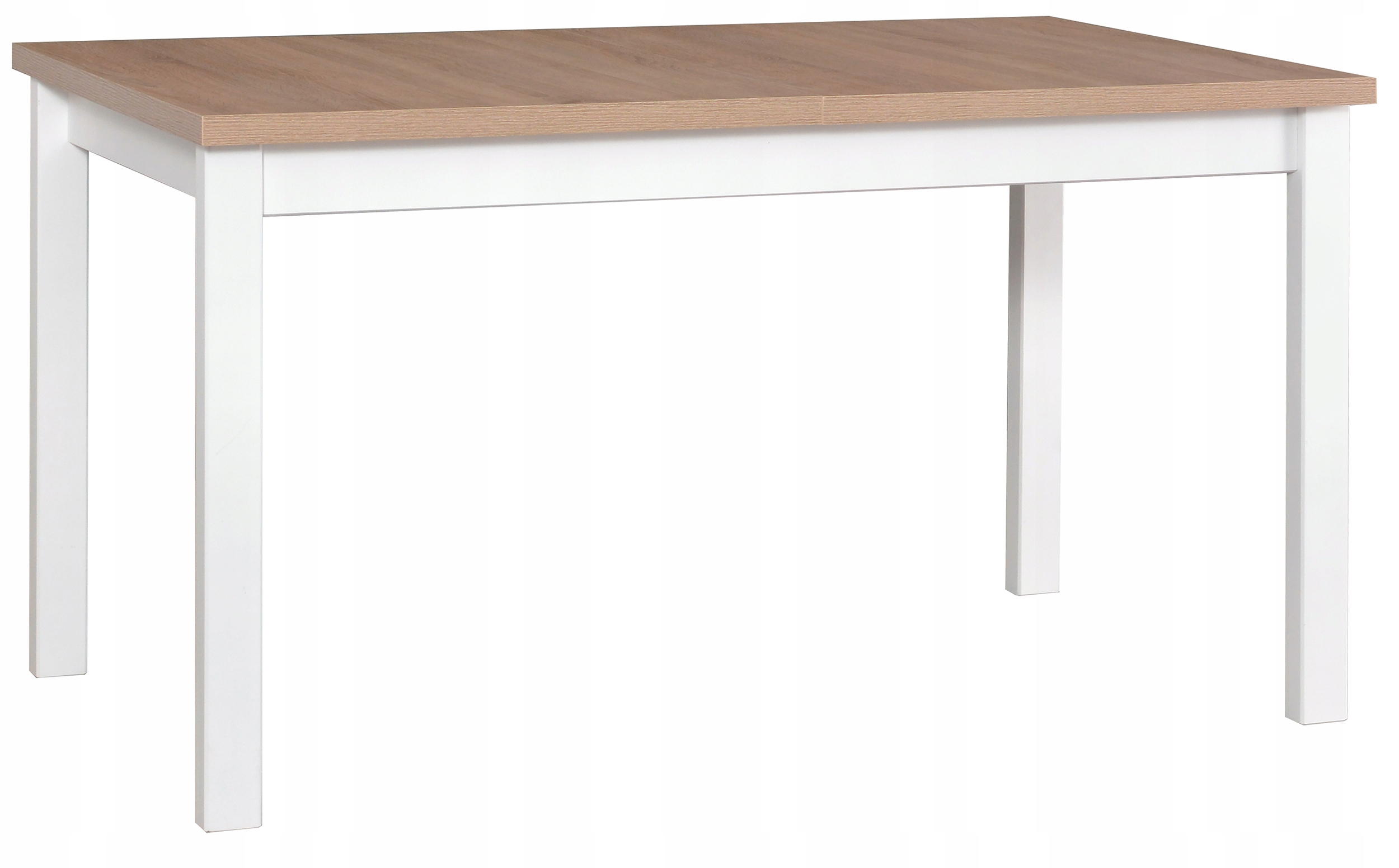 Rozkládací dřevěný jídelní stůl Moized 140-180 x 80 cm bílý/dub grandson