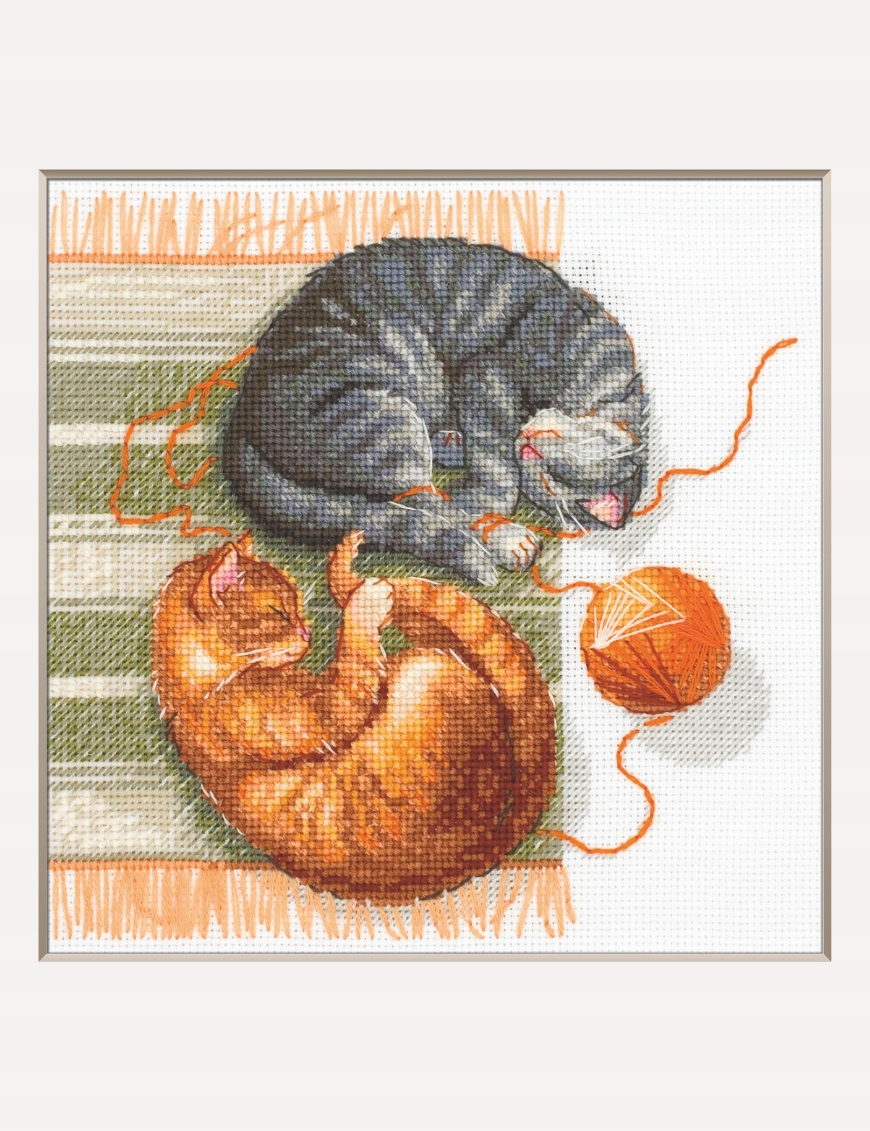 Sada na křížkovou výšivku Aine Cats and Threads 20x20 cm A1035