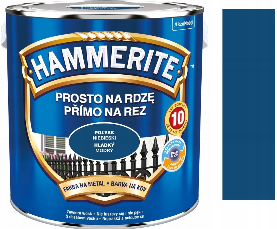 Hammerite Farba Na Rdzę Do Metalu Niebieski 2.5L