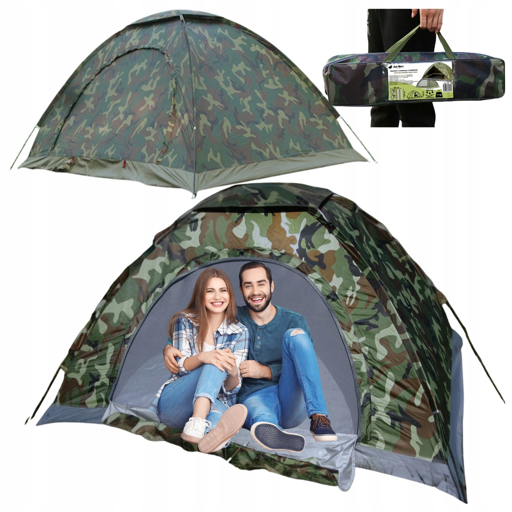 Stan Stan Pro 2 Osoby S Tropikem 3000 mm Kempingový Voděodolný Maskáčový